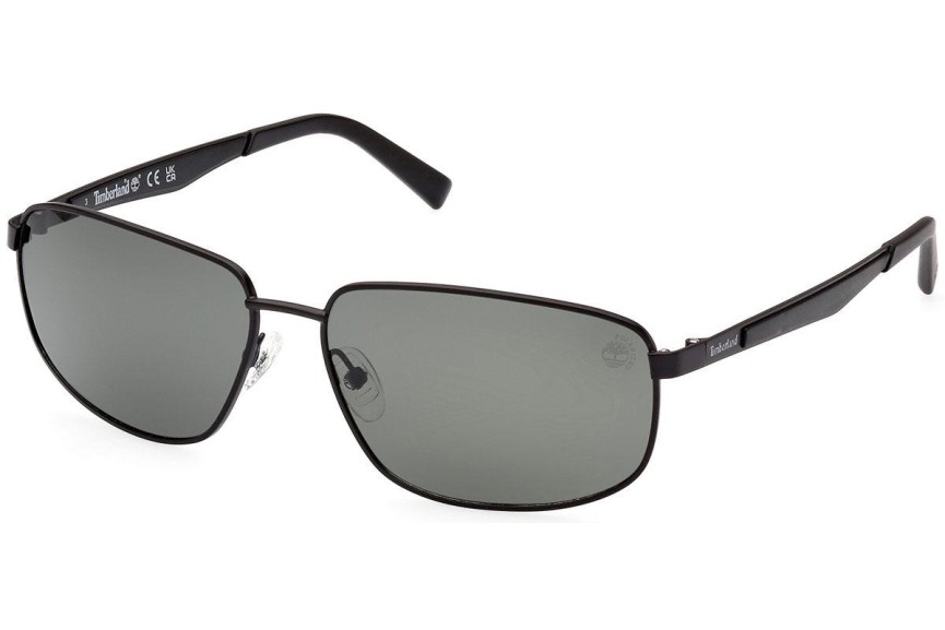 Okulary przeciwsłoneczne Timberland TB9300 02R Polarized Prostokątne Czarne