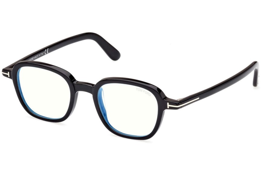 Okulary korekcyjne Tom Ford FT5837-B 001 Okrągłe Czarne