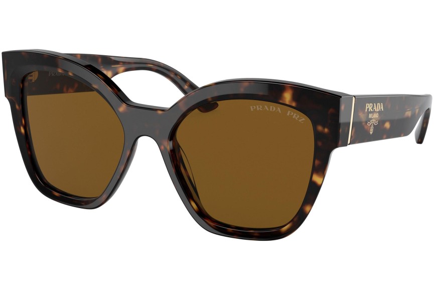 Okulary przeciwsłoneczne Prada PR17ZS 2AU5Y1 Polarized Kwadratowe Havana