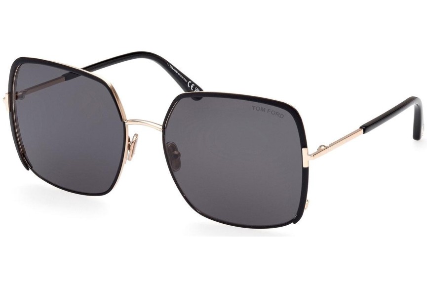 Okulary przeciwsłoneczne Tom Ford FT1006 02A Kocie oczy Czarne