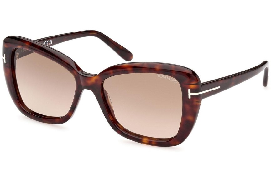 Okulary przeciwsłoneczne Tom Ford FT1008 52F Kocie oczy Havana