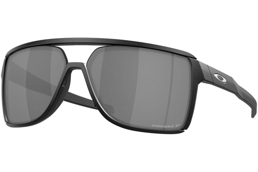 Okulary przeciwsłoneczne Oakley Castel OO9147-02 Polarized Kwadratowe Czarne