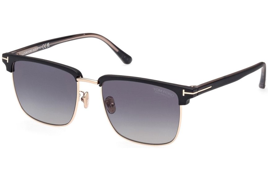 Okulary przeciwsłoneczne Tom Ford FT0997-H 02D Polarized Browline Czarne