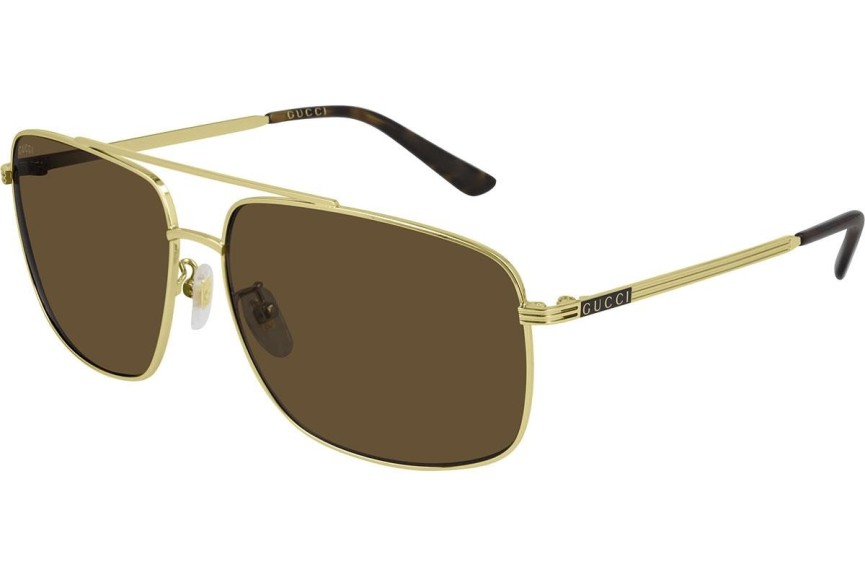 Okulary przeciwsłoneczne Gucci GG0836SK 002 Polarized Pilotki (Aviator) Złote