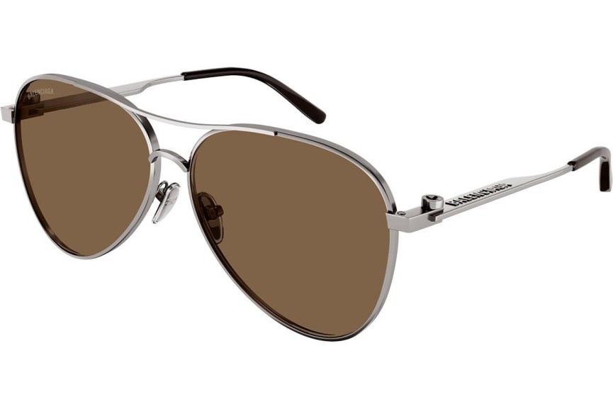 Okulary przeciwsłoneczne Balenciaga BB0167S 003 Pilotki (Aviator) Srebrne