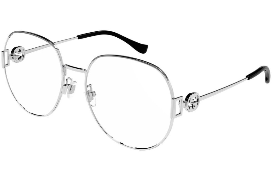 Okulary korekcyjne Gucci GG1208O 003 Okrągłe Srebrne