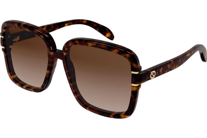 Okulary przeciwsłoneczne Gucci GG1066S 002 Oversize Havana