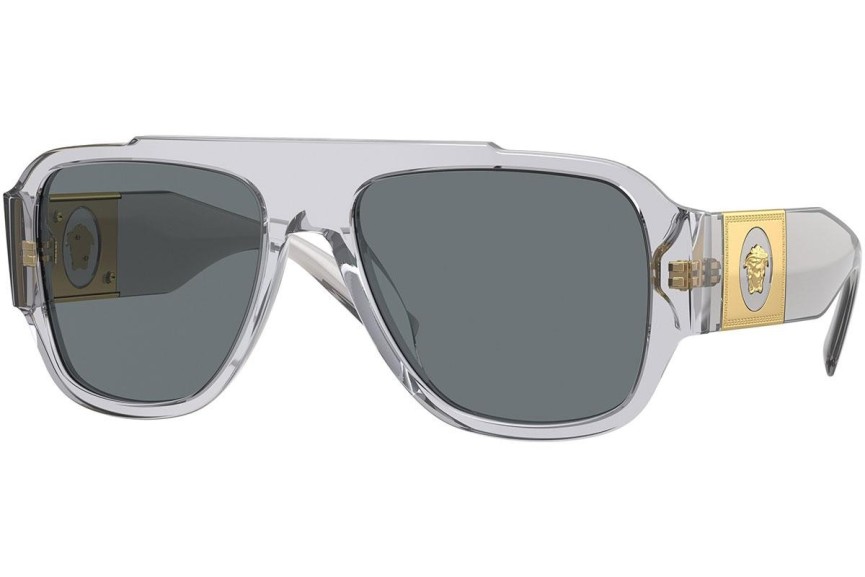 Okulary przeciwsłoneczne Versace Macy'S Aviator VE4436U 530580 Flat Top Szare