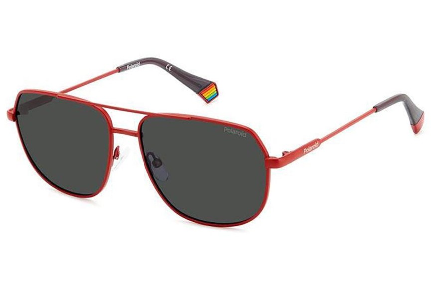 Okulary przeciwsłoneczne Polaroid PLD6195/S/X 0Z3/M9 Polarized Pilotki (Aviator) Czerwone