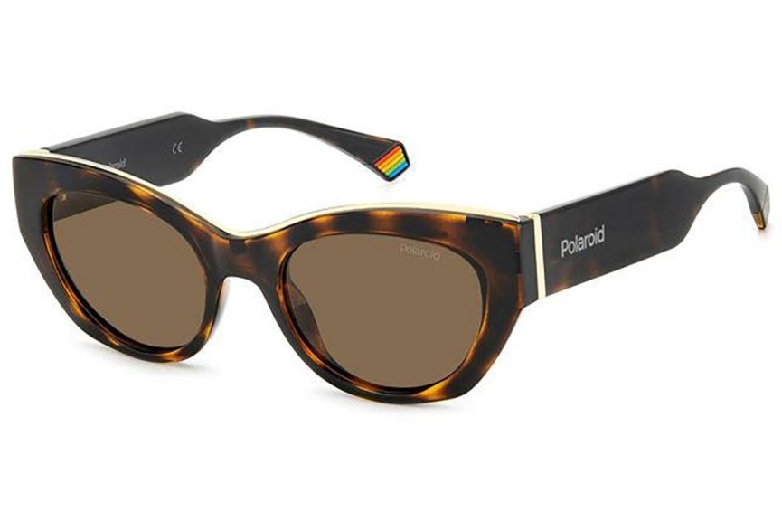 Okulary przeciwsłoneczne Polaroid PLD6199/S/X 086/SP Polarized Kocie oczy Havana