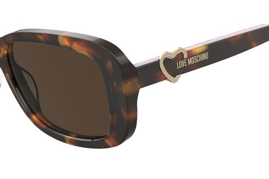 Okulary przeciwsłoneczne Love Moschino MOL060/S 05L/70 Prostokątne Havana