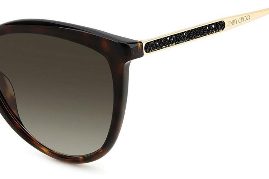 Okulary przeciwsłoneczne Jimmy Choo BELINDA/S 086/HA Kocie oczy Havana