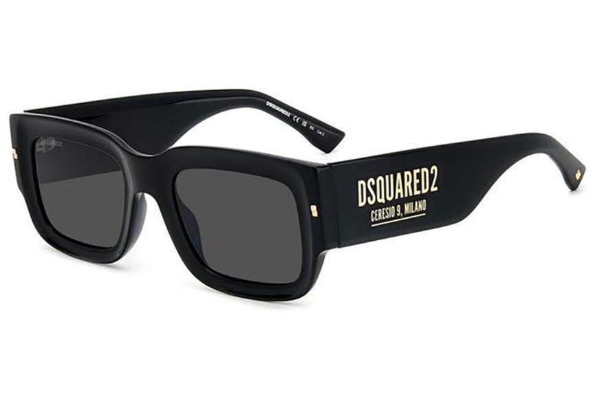 Okulary przeciwsłoneczne Dsquared2 D20089/S 2M2/IR Prostokątne Czarne