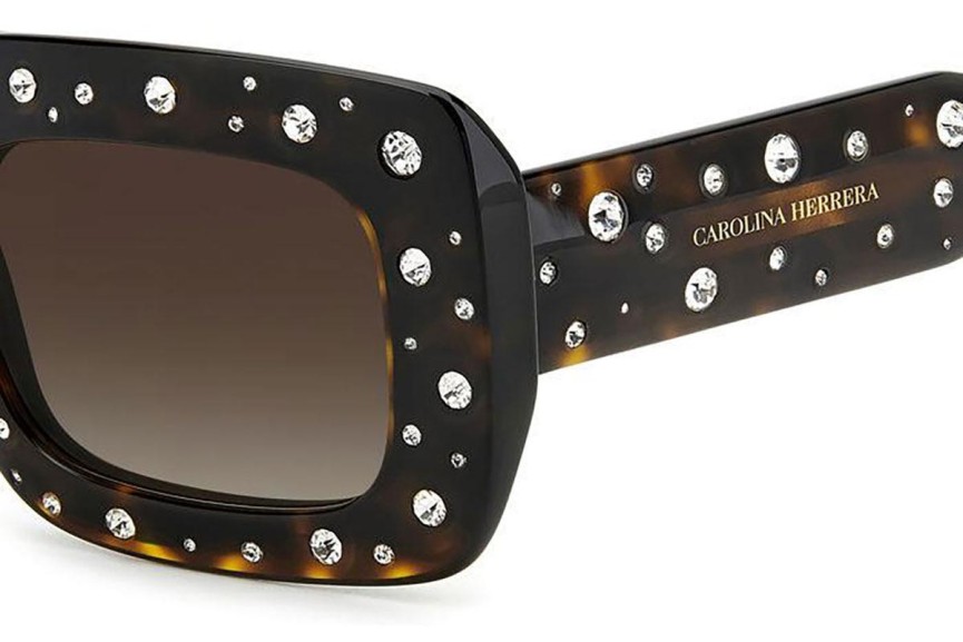 Okulary przeciwsłoneczne Carolina Herrera HER0131/S 086/HA Kwadratowe Havana