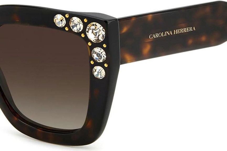 Okulary przeciwsłoneczne Carolina Herrera HER0130/S 086/HA Kwadratowe Havana