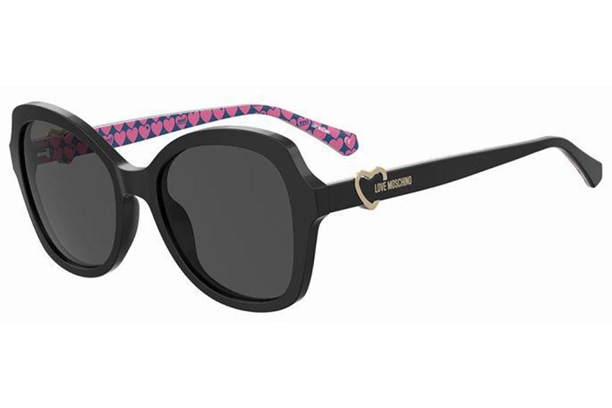 Okulary przeciwsłoneczne Love Moschino MOL059/S 807/IR Kocie oczy Czarne