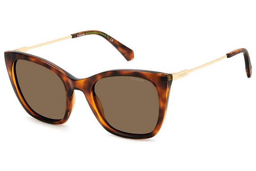 Okulary przeciwsłoneczne Polaroid PLD4144/S/X 086/SP Polarized Kocie oczy Havana