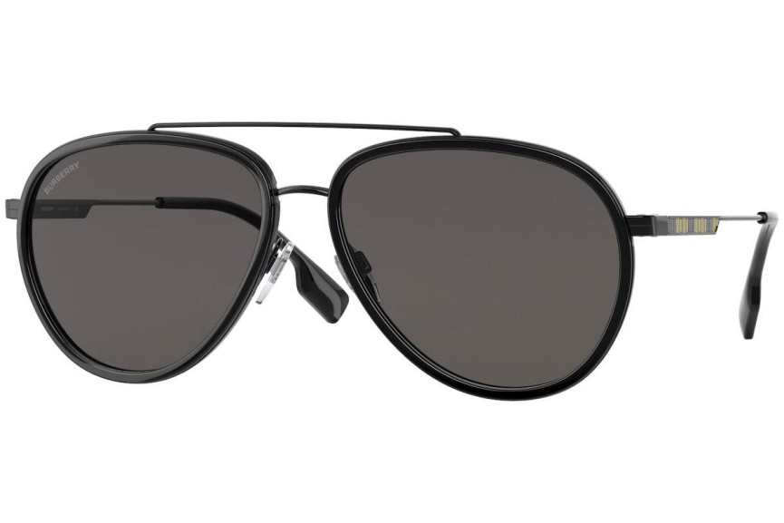 Okulary przeciwsłoneczne Burberry Oliver BE3125 100787 Pilotki (Aviator) Czarne