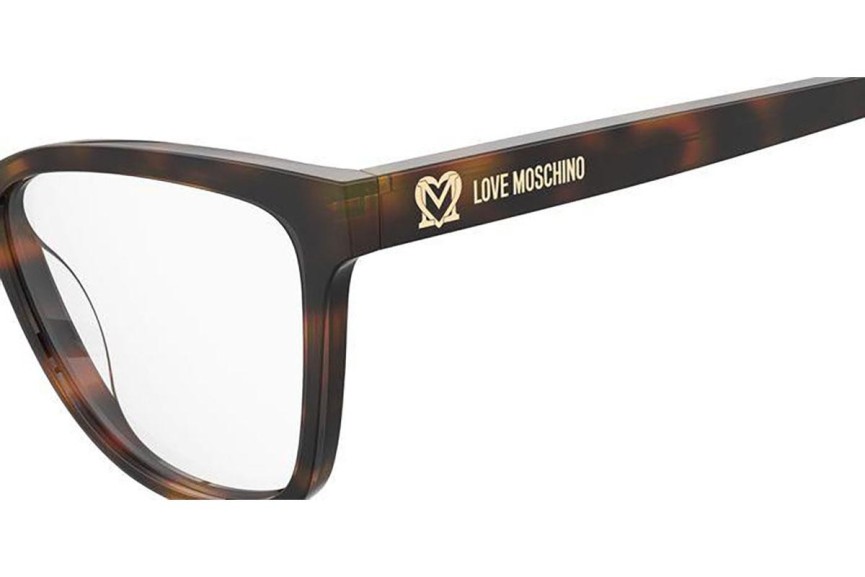 Okulary korekcyjne Love Moschino MOL615 05L Kocie oczy Havana