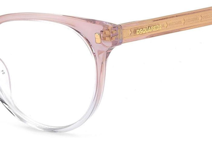 Okulary korekcyjne Dsquared2 D20082 8XO Kocie oczy Różowe