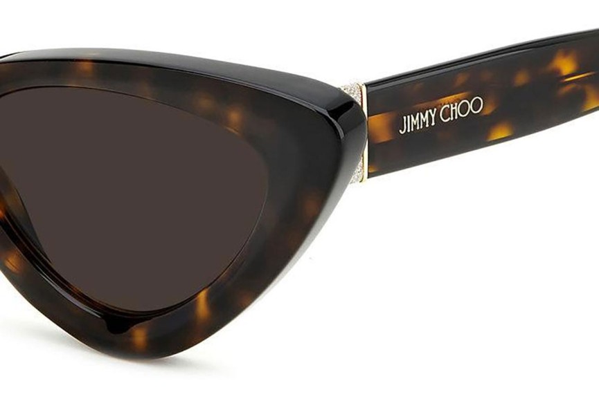 Okulary przeciwsłoneczne Jimmy Choo ADDY/S 086/70 Kocie oczy Havana