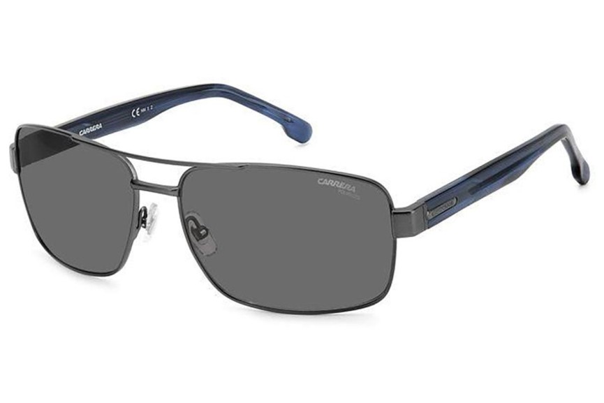 Okulary przeciwsłoneczne Carrera CARRERA8063/S R80/M9 Polarized Prostokątne Srebrne