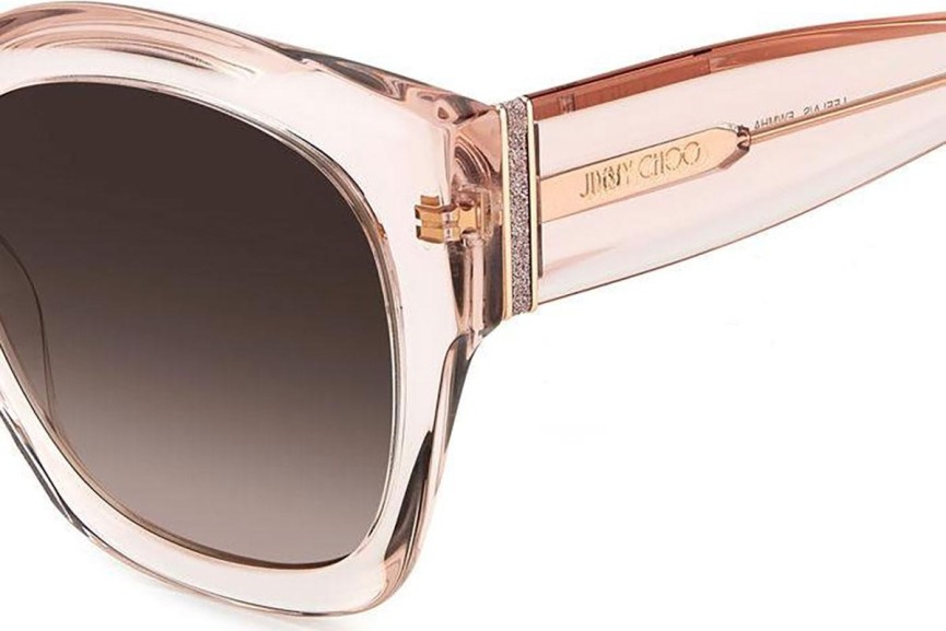 Okulary przeciwsłoneczne Jimmy Choo LEELA/S FWM/HA Kwadratowe Beżowe