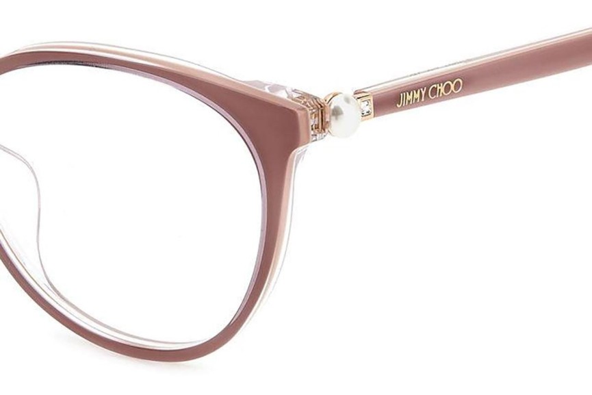 Okulary korekcyjne Jimmy Choo JC378/G Y9A Kocie oczy Beżowe