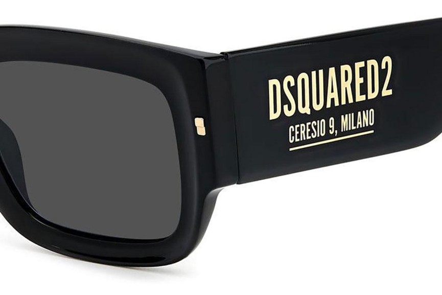 Okulary przeciwsłoneczne Dsquared2 D20089/S 2M2/IR Prostokątne Czarne