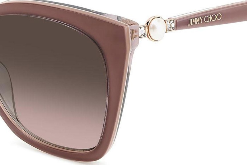 Okulary przeciwsłoneczne Jimmy Choo RUA/G/S Y9A/HA Kocie oczy Brązowe