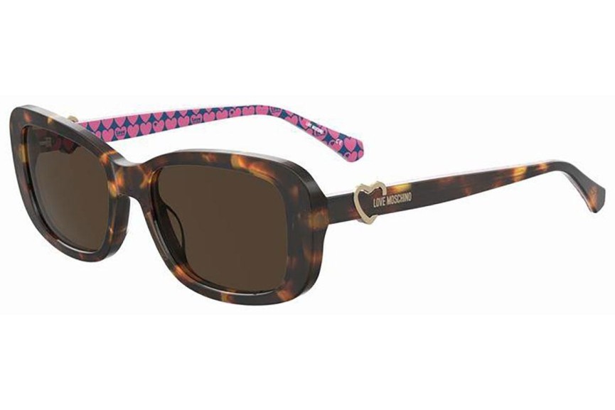 Okulary przeciwsłoneczne Love Moschino MOL060/S 05L/70 Prostokątne Havana