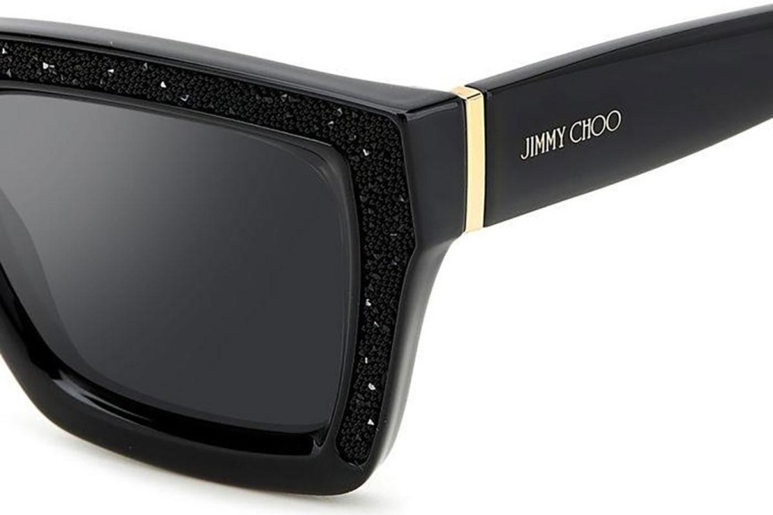 Okulary przeciwsłoneczne Jimmy Choo MEGS/S 807/T4 Prostokątne Czarne