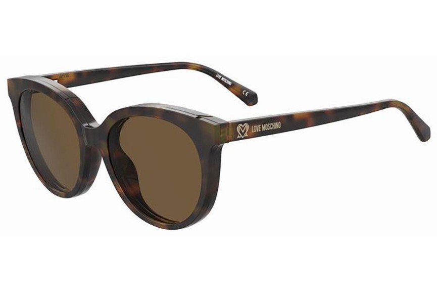 Okulary korekcyjne Love Moschino MOL058/CS 05L/70 Okrągłe Havana