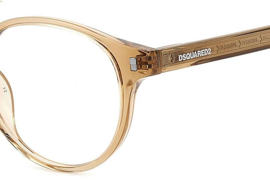 Okulary korekcyjne Dsquared2 D20080 10A Okrągłe Beżowe