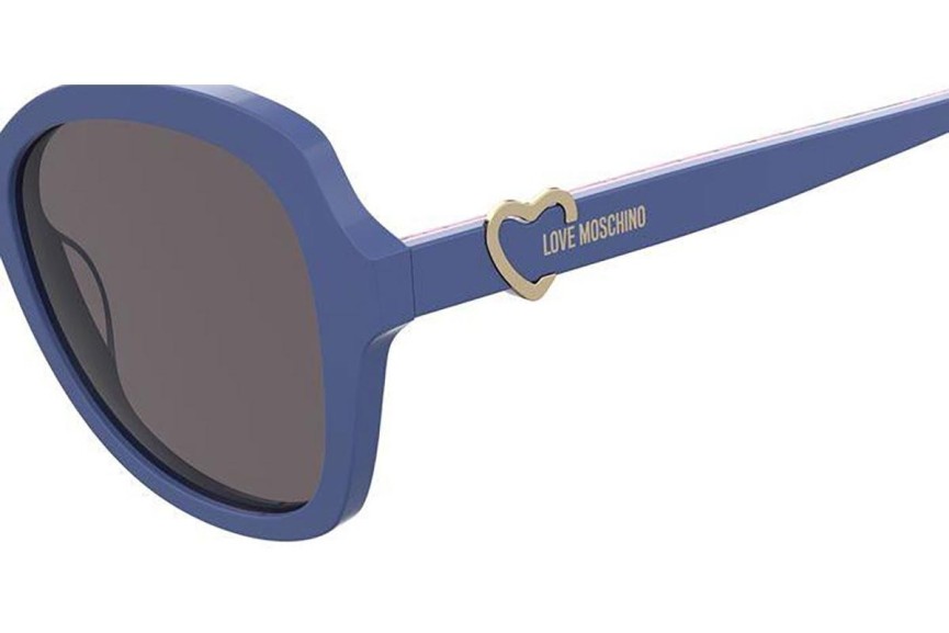 Okulary przeciwsłoneczne Love Moschino MOL059/S PJP/IR Kocie oczy Niebieskie