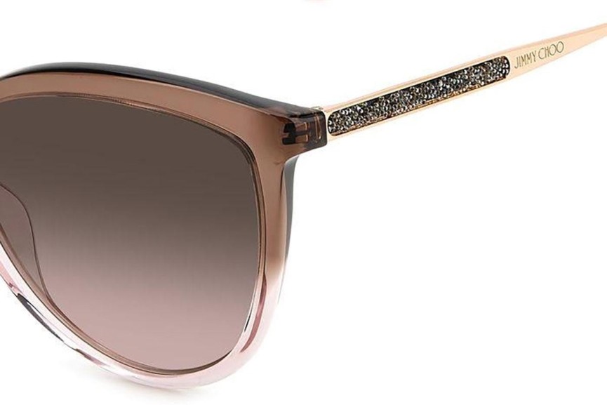 Okulary przeciwsłoneczne Jimmy Choo BELINDA/S 08M/HA Kocie oczy Brązowe