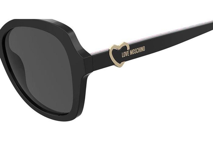 Okulary przeciwsłoneczne Love Moschino MOL059/S 807/IR Kocie oczy Czarne