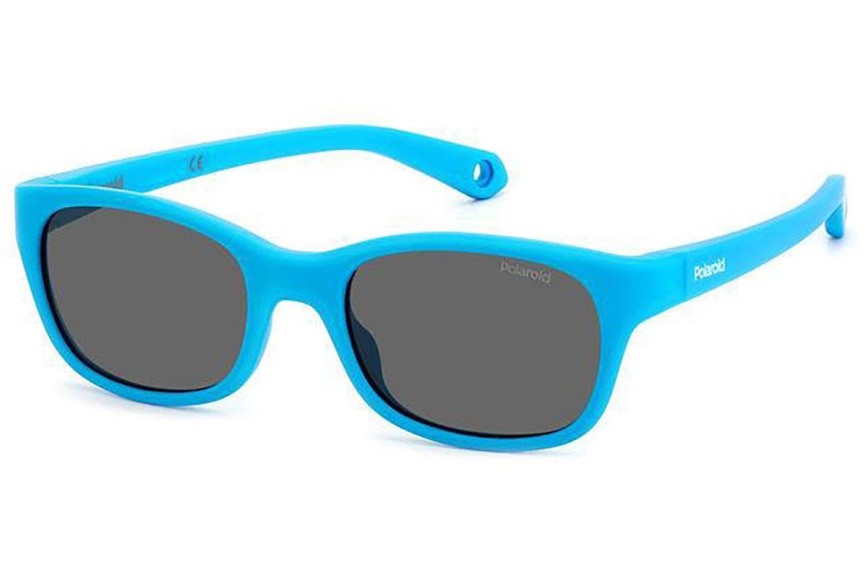 Okulary przeciwsłoneczne Polaroid Junior PLDK006/S MVU/M9 Polarized Prostokątne Niebieskie