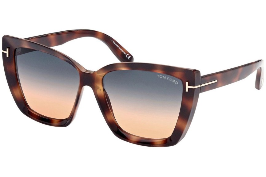 Okulary przeciwsłoneczne Tom Ford Scarlet FT0920 53P Kwadratowe Havana