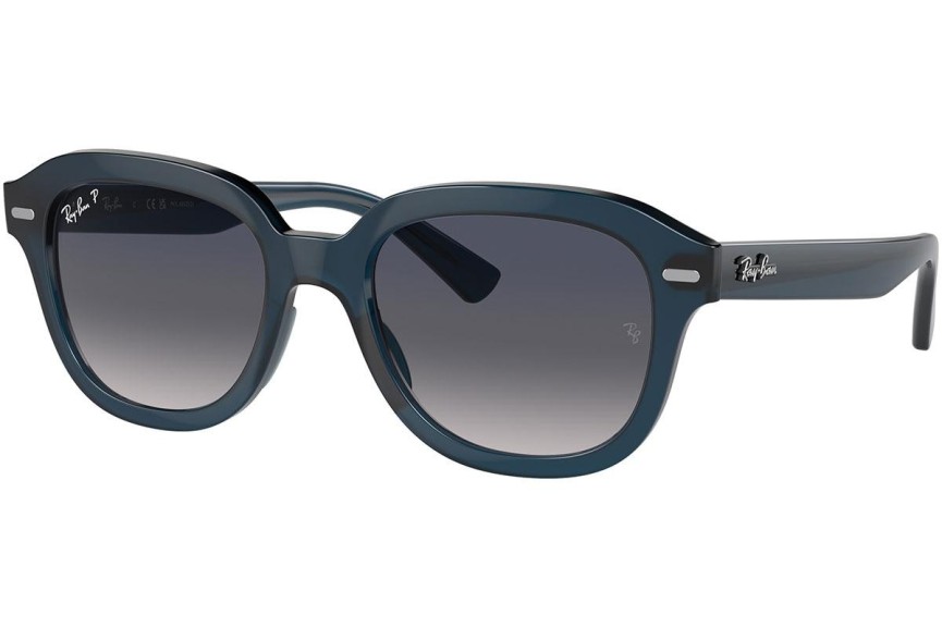 Okulary przeciwsłoneczne Ray-Ban Erik RB4398 667678 Polarized Kwadratowe Niebieskie