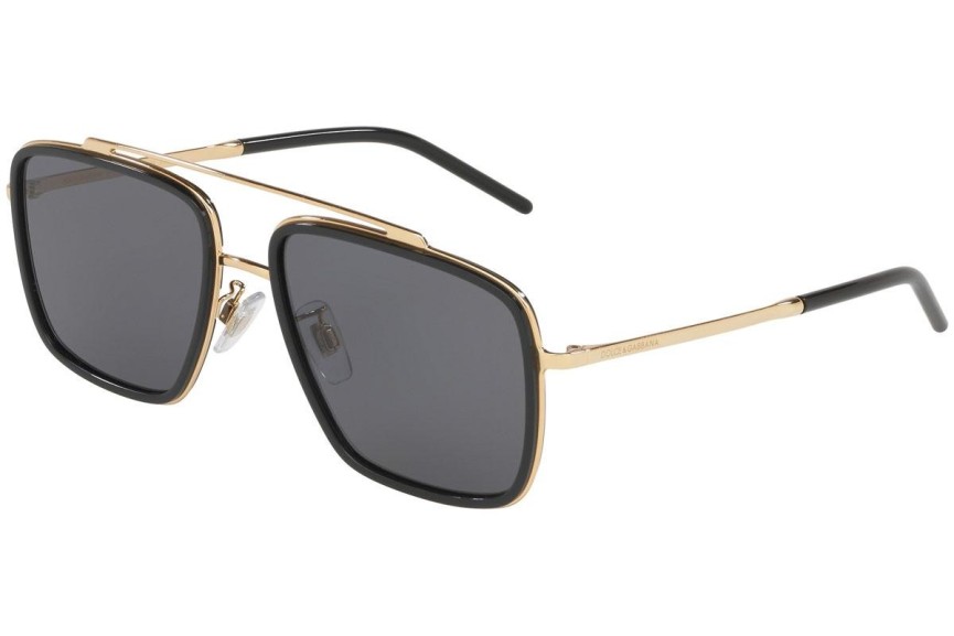 Okulary przeciwsłoneczne Dolce & Gabbana DG2220 02/81 Polarized Kwadratowe Czarne