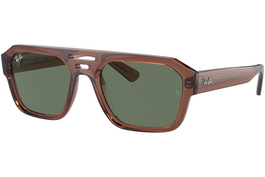 Okulary przeciwsłoneczne Ray-Ban Corrigan RB4397 667882 Flat Top Brązowe