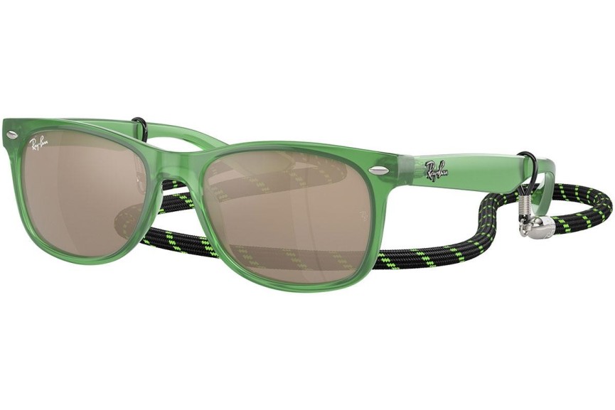 Okulary przeciwsłoneczne Ray-Ban Junior New Wayfarer Junior RJ9052S 71465A Kwadratowe Zielone