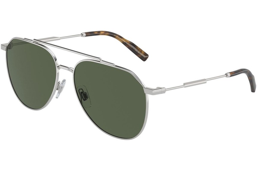 Okulary przeciwsłoneczne Dolce & Gabbana DG2296 05/9A Polarized Pilotki (Aviator) Srebrne