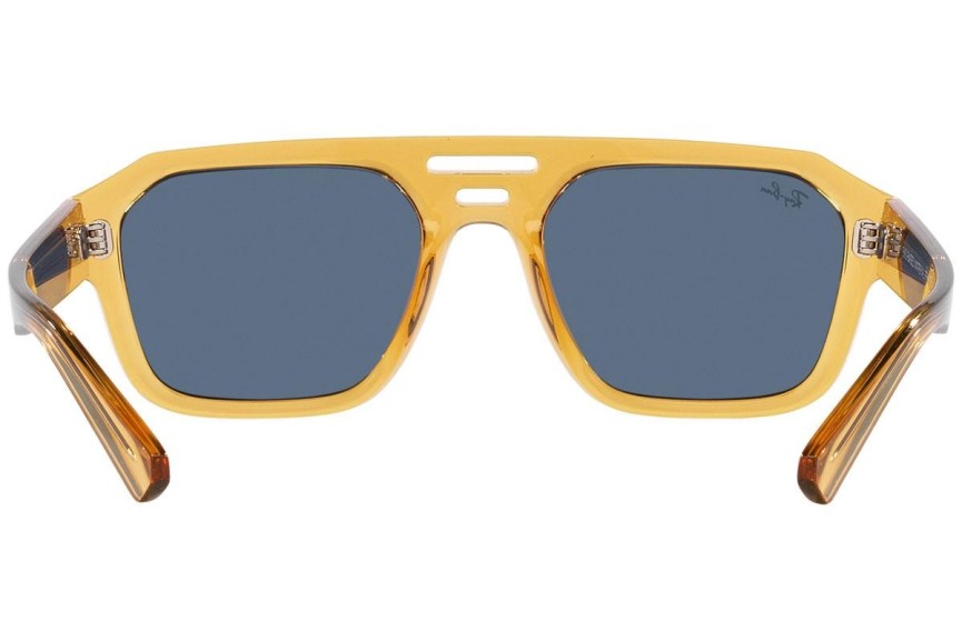 Okulary przeciwsłoneczne Ray-Ban Corrigan RB4397 668280 Flat Top Żółte