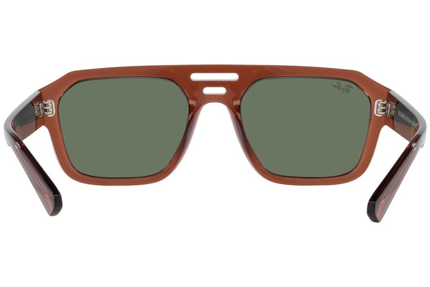 Okulary przeciwsłoneczne Ray-Ban Corrigan RB4397 667882 Flat Top Brązowe