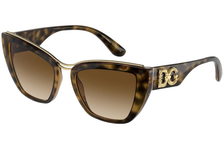 Okulary przeciwsłoneczne Dolce & Gabbana DG6144 502/13 Kocie oczy Havana