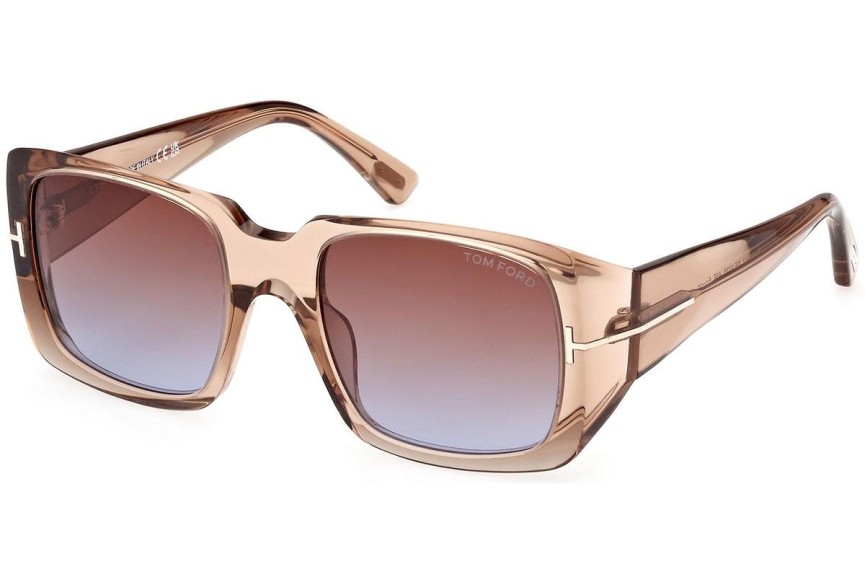 Okulary przeciwsłoneczne Tom Ford FT1035 45F Kwadratowe Brązowe