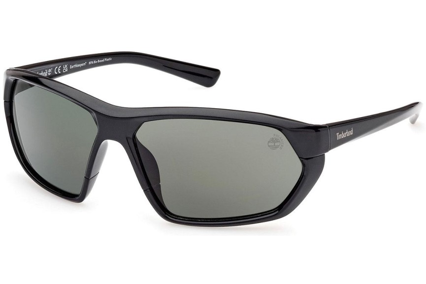 Okulary przeciwsłoneczne Timberland TB9310 01R Polarized Prostokątne Czarne