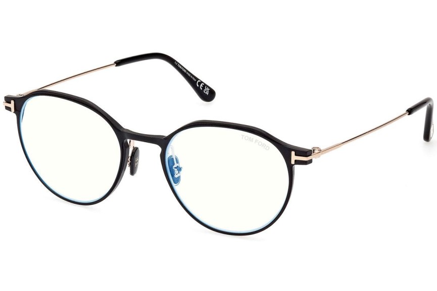 Okulary korekcyjne Tom Ford FT5866-B 002 Okrągłe Czarne